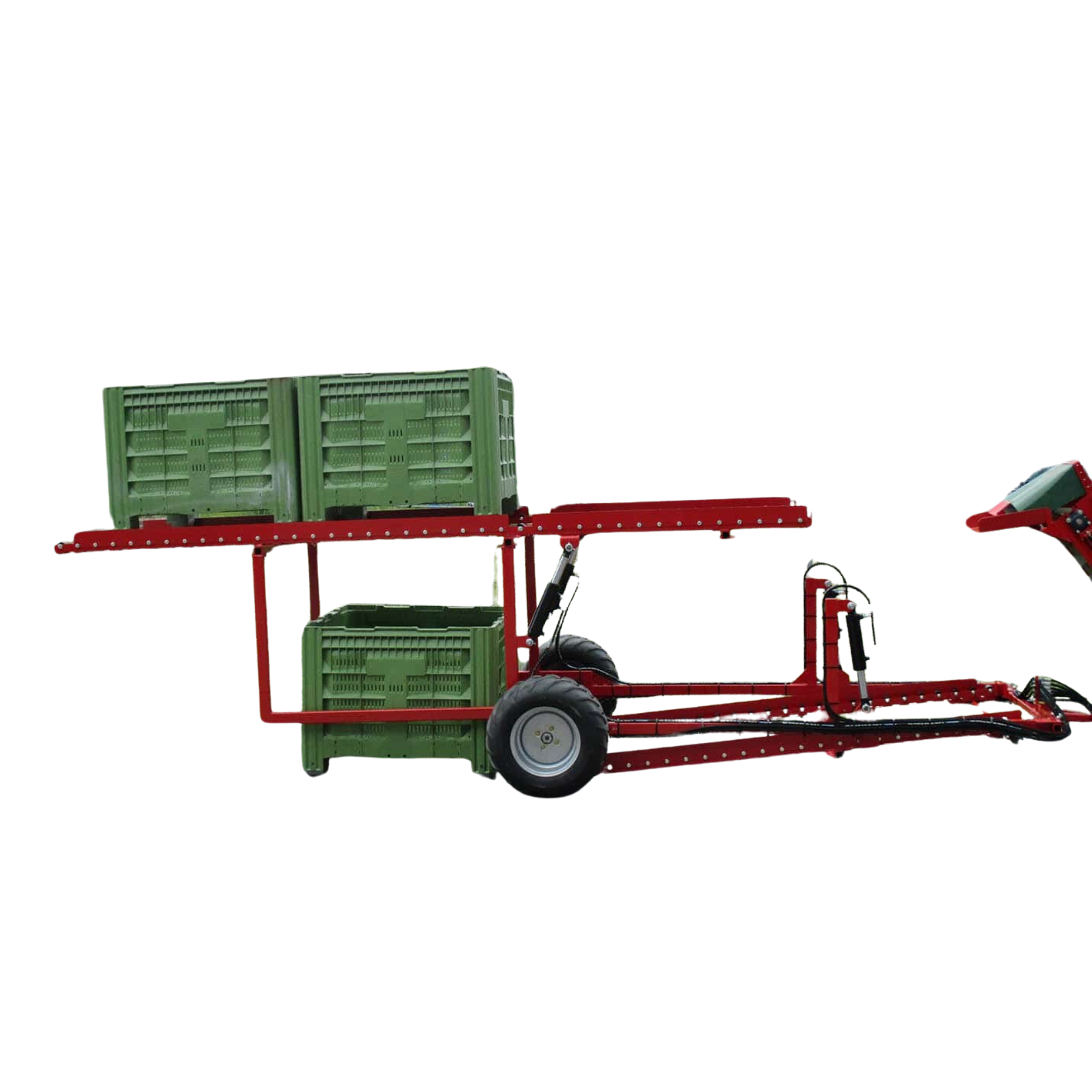 Feucht Obsttechnik Großkistenwagen für 3 Kisten mit hydr. Absenkung und Radantrieb für OB 80 R oder OB 100 A