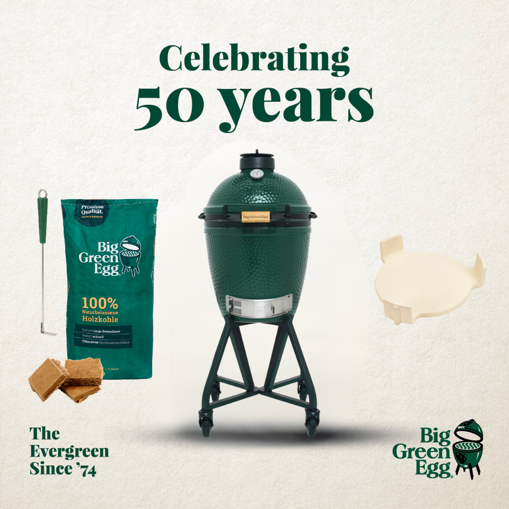 Big Green Egg Holzkohlegrill MEDIUM Starterset 50 Jahre Jubiläumset