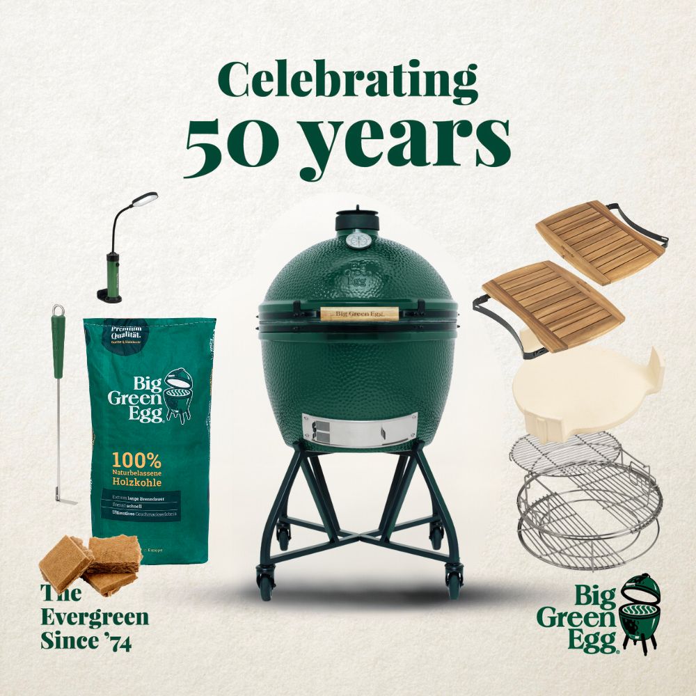 Big Green Egg Holzkohlegrill Pro Pack XLARGE Starterset 50 Jahre Jubiläumset