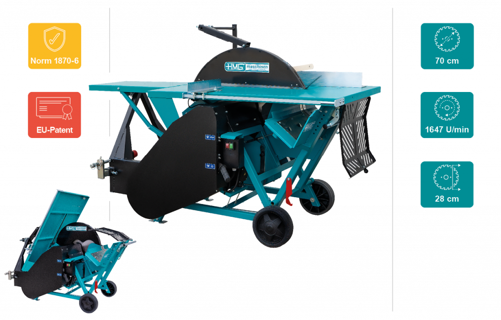 HMG Wipp-Tischkreissäge Zapfwelle WTSK 7A