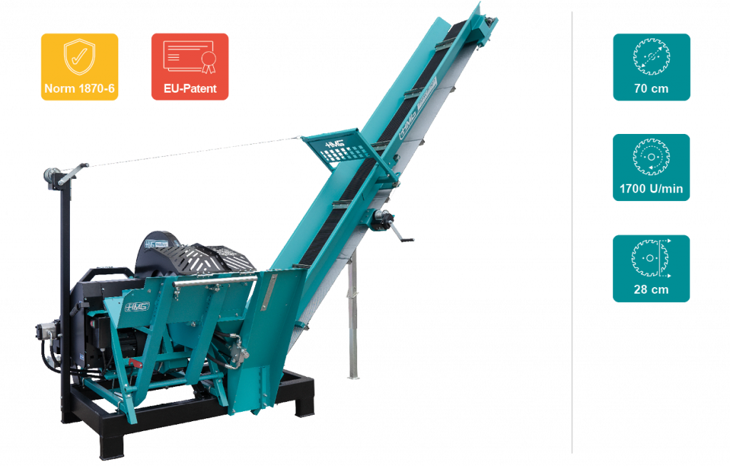 HMG Wippsäge Förderband Zapfwelle WSK 7F-Z / WSK 7F-Z8