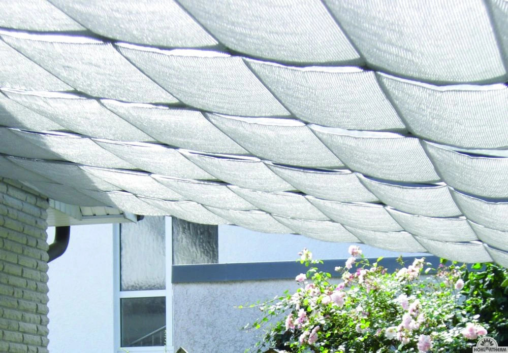 Hoklartherm Beschattungsbahnen silber/ weiß & silber/ grau für Terassenüberdachung 4000 mm lang x 1000 mm breit