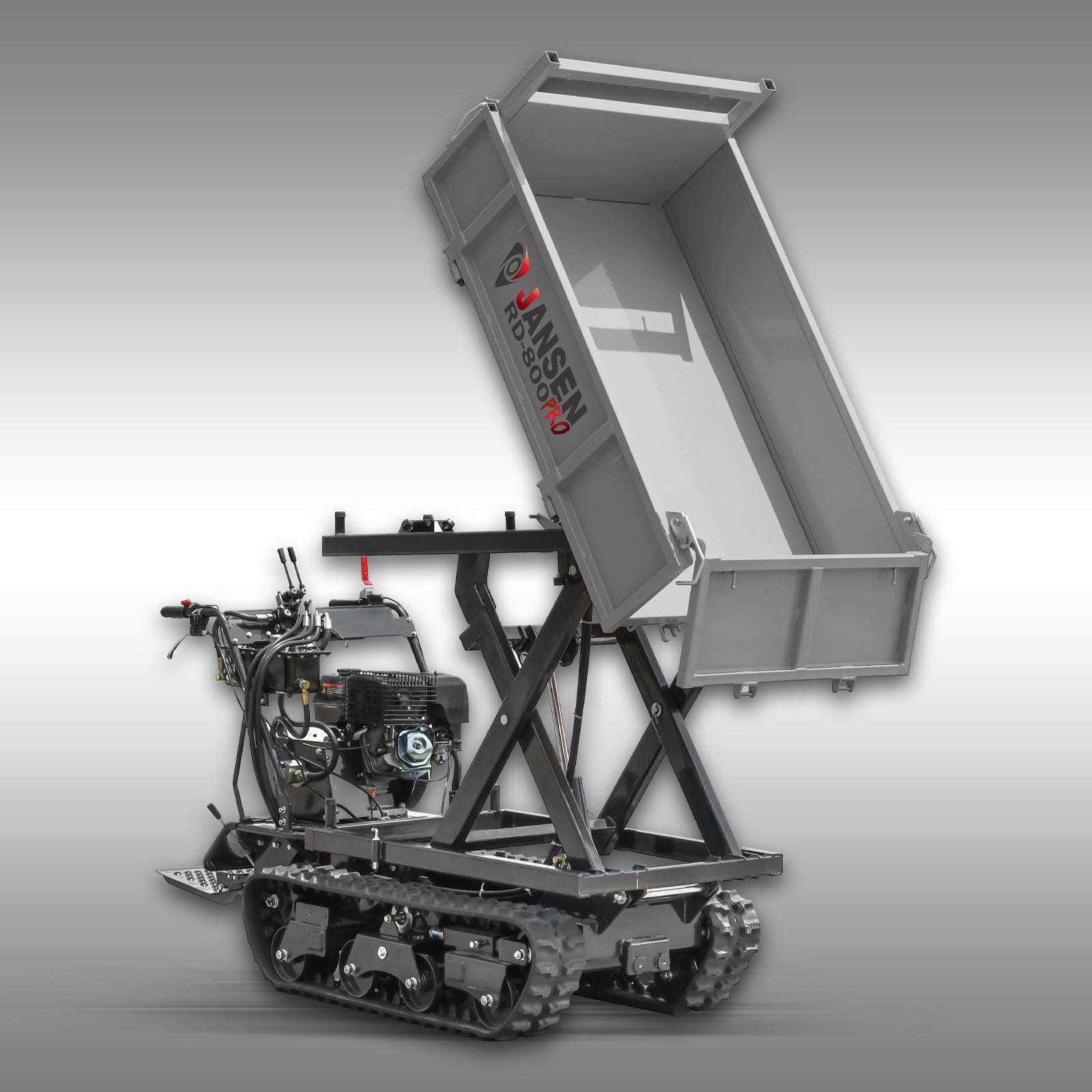 Raupendumper Jansen RD-800pro, hydraulisch, Hochkippsystem,13 PS, Kettendumper