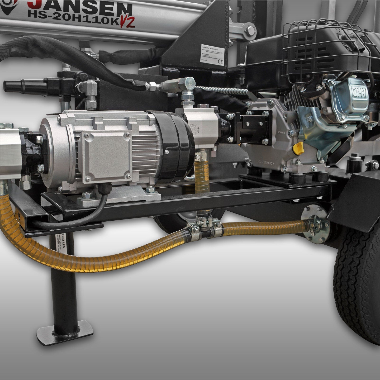 Holzspalter Jansen HS-20H110K-V2, KOMBI, Benzin+Elektro, 20 t, stehend
