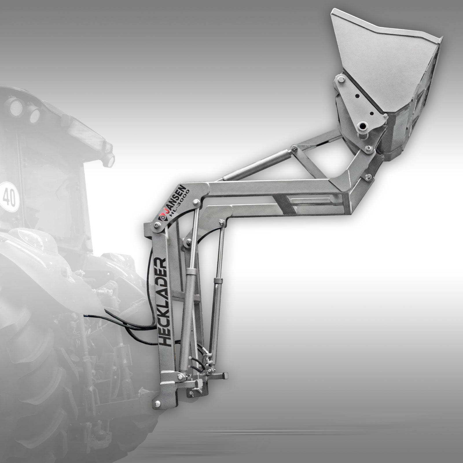 Hecklader Jansen HL-3000, hydr. Heckschaufel,Bauernlader,Euroaufnahme