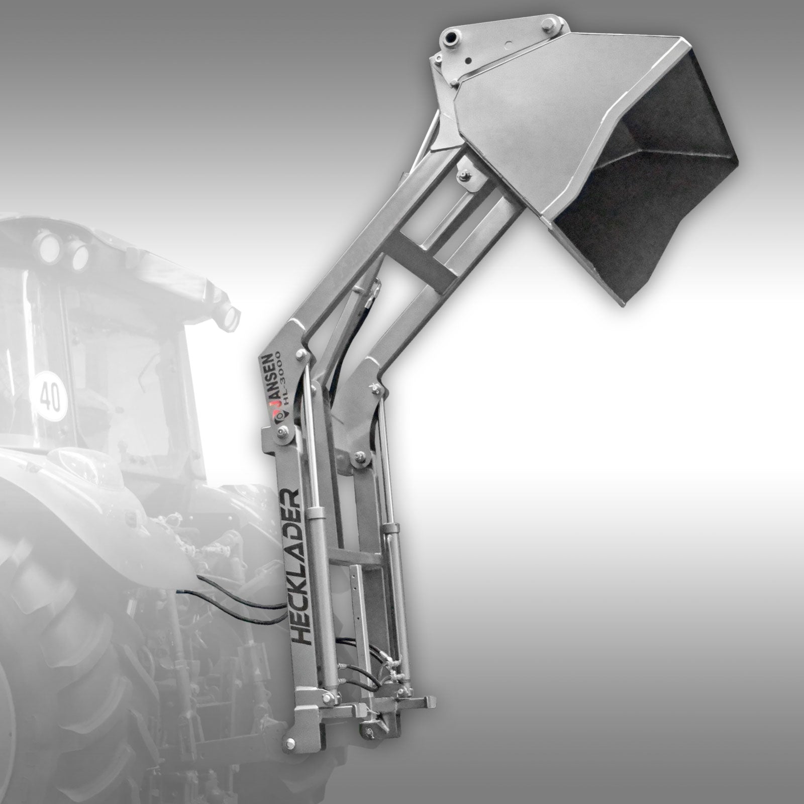 Hecklader Jansen HL-3000, hydr. Heckschaufel,Bauernlader,Euroaufnahme