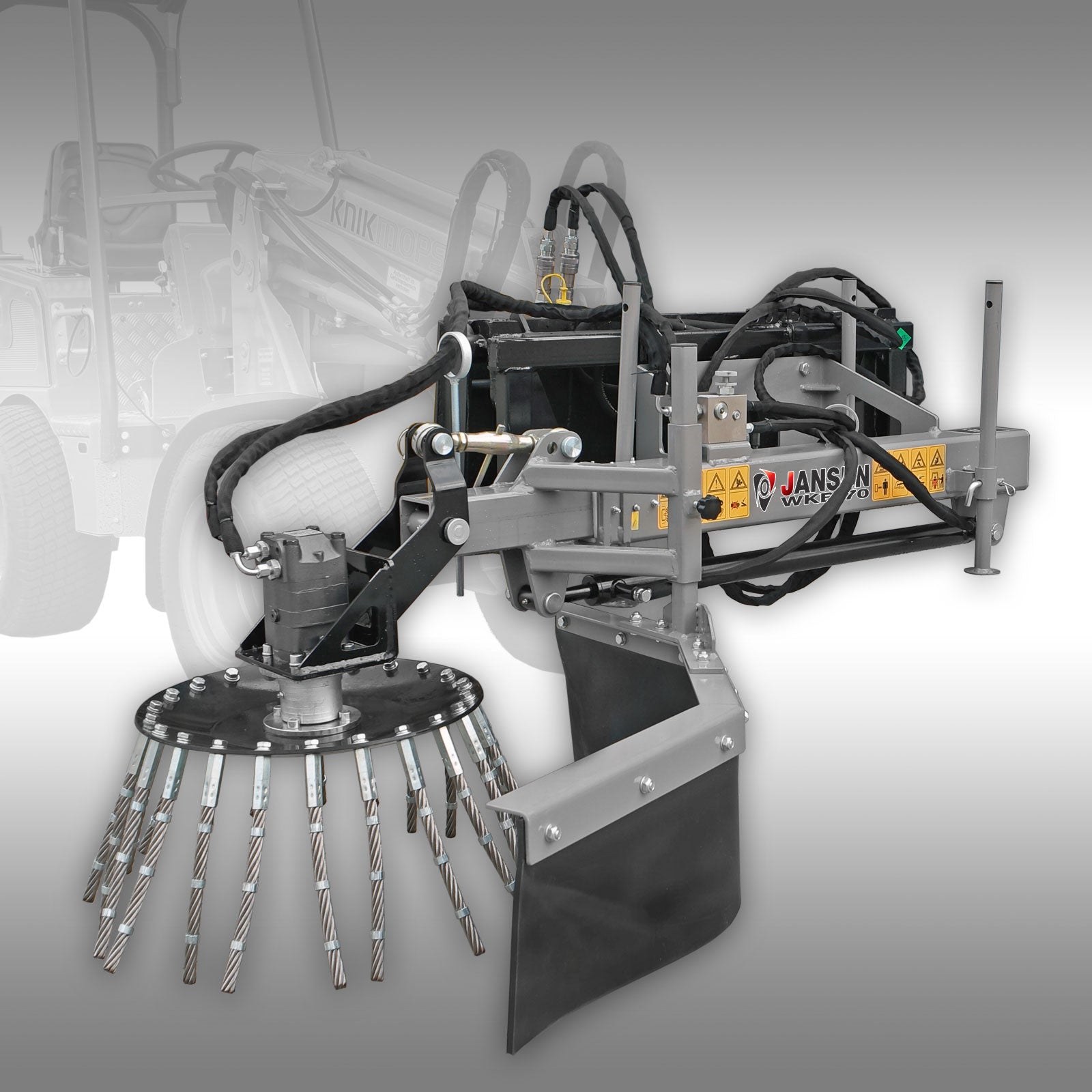 Wildkrautbürste Jansen WKB-70, Wildkrautbesen, Unkrautbürste, hydraulisch