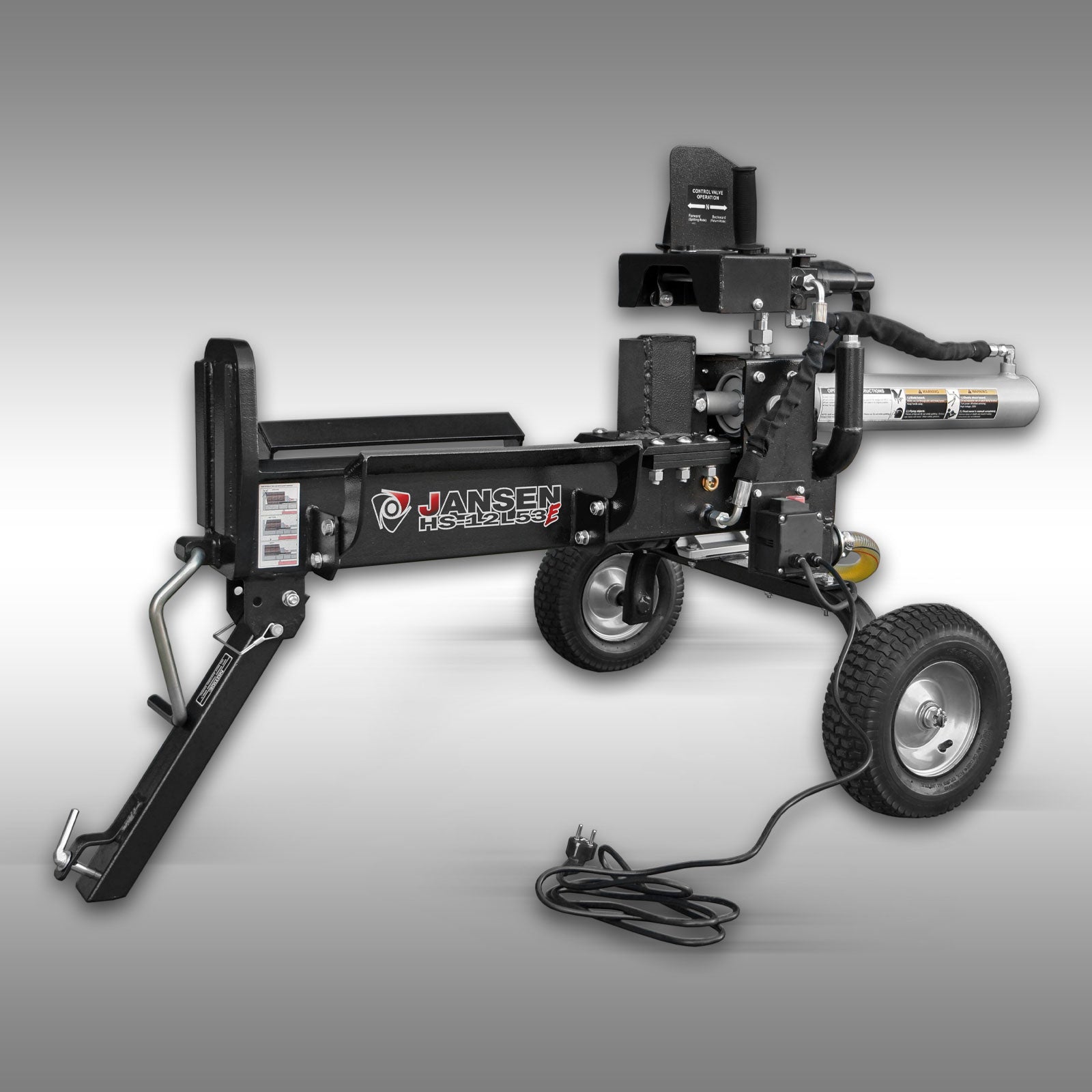Holzspalter Jansen HS-12L53E, 12 t, 53cm, liegend, Elektromotor 230V