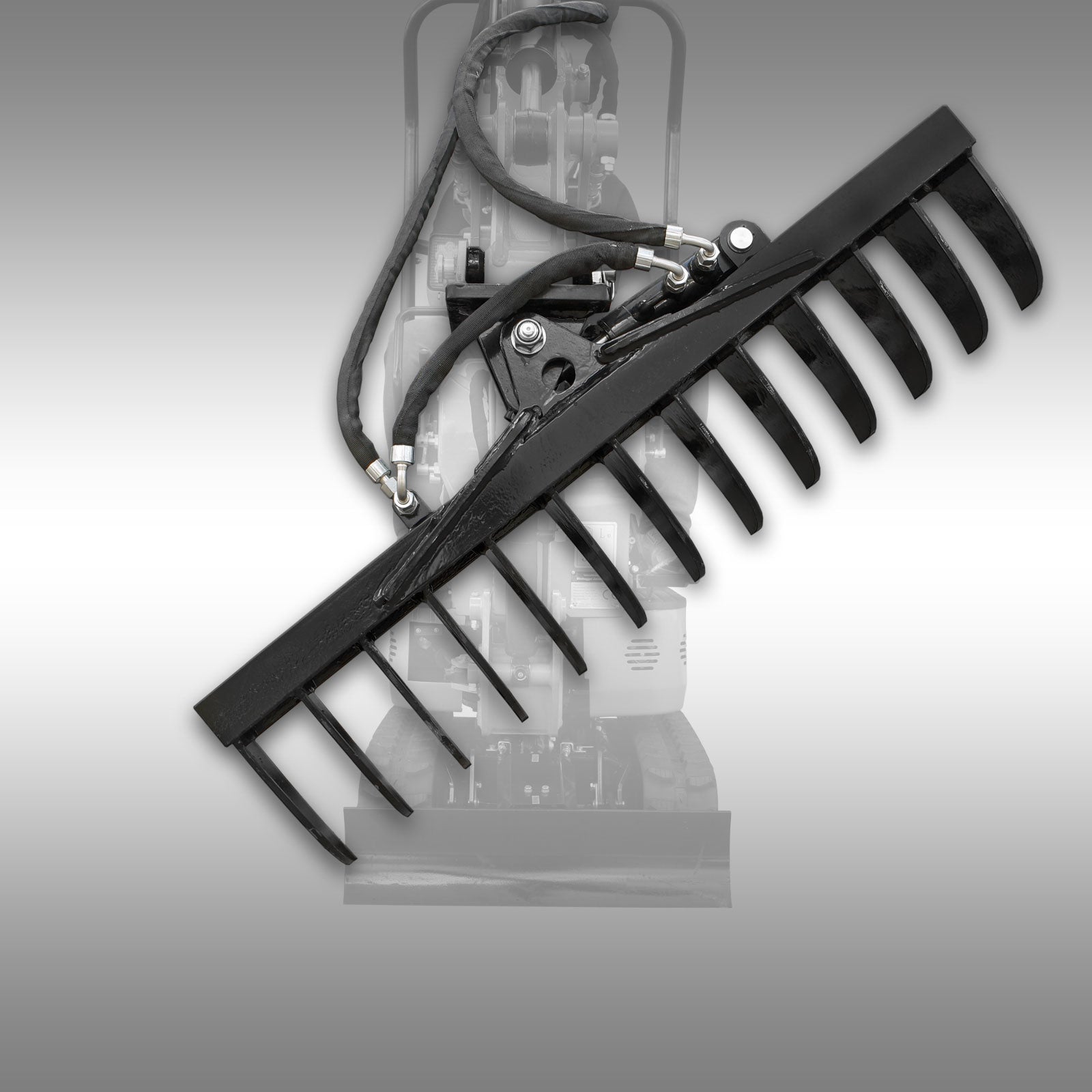 Hydraulisch schwenkbarer Rechen für Minibagger Jansen MB-800