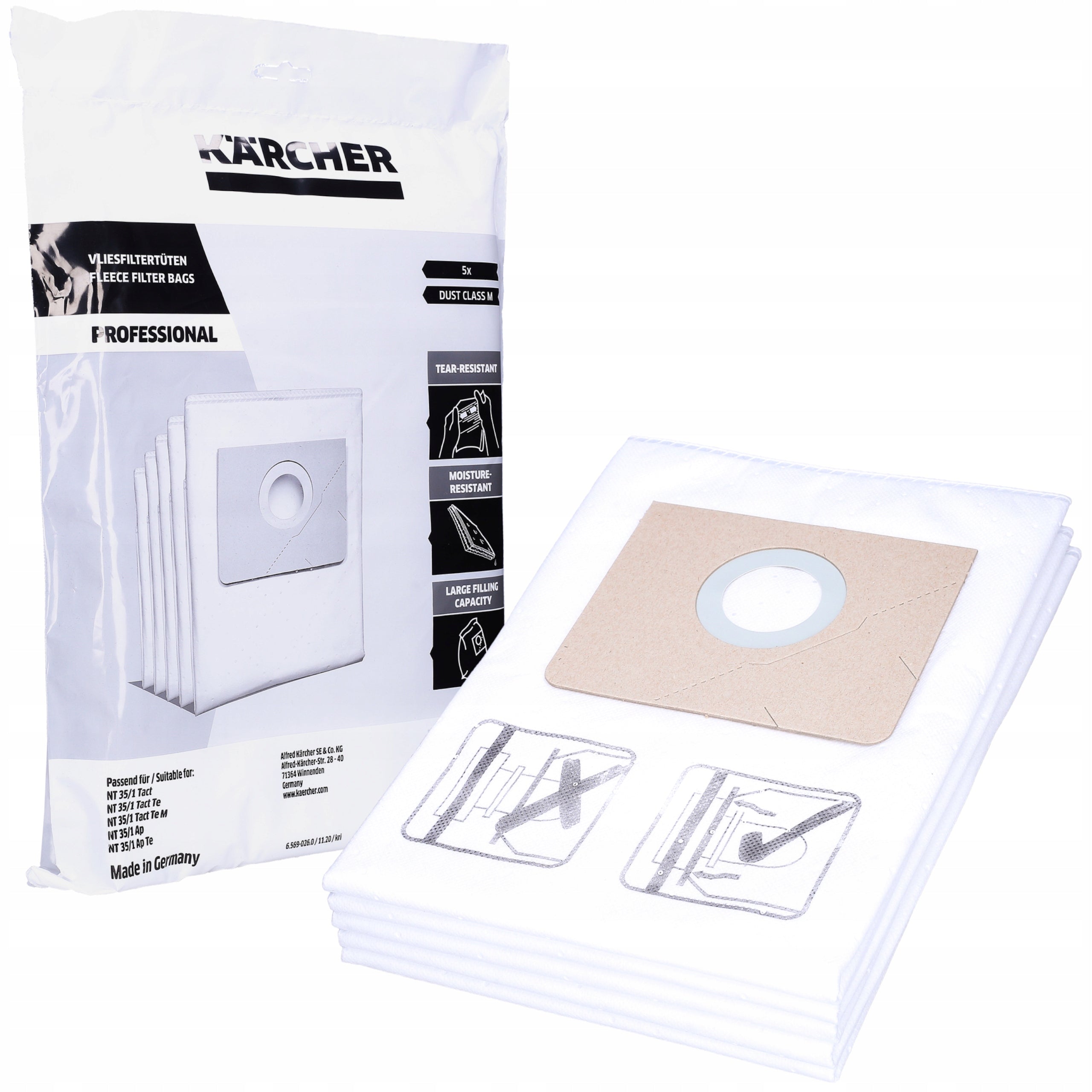 Kärcher Vliesfiltertüten 5 Stk. Staubklasse M