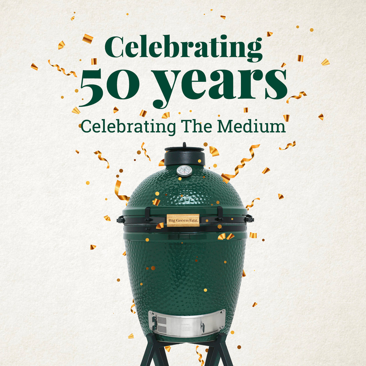 Big Green Egg Holzkohlegrill MEDIUM Starterset 50 Jahre Jubiläumset