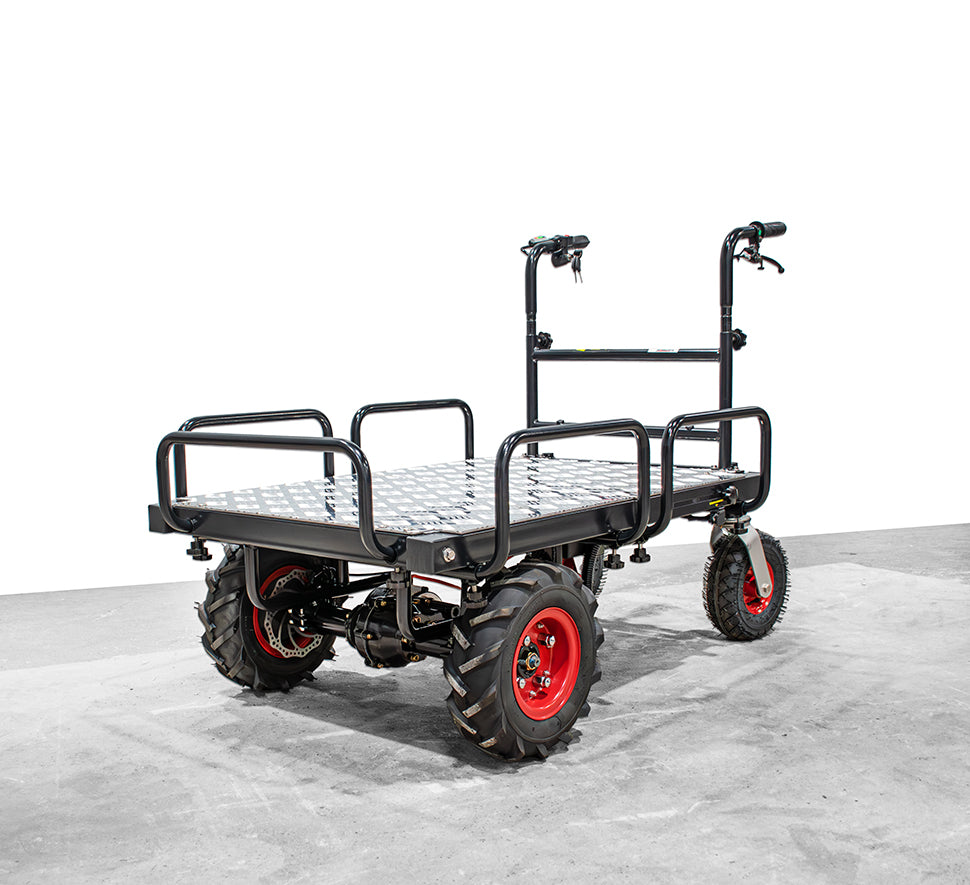 Wematik elektrische Schubkarre Edmonton Plus mit Rückwärtsgang, Motorschubkarre, Transportkarre