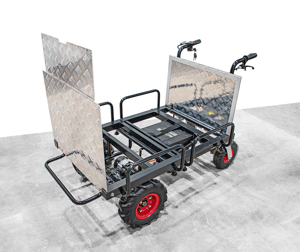 Wematik elektrische Schubkarre Edmonton Plus mit Rückwärtsgang, Motorschubkarre, Transportkarre