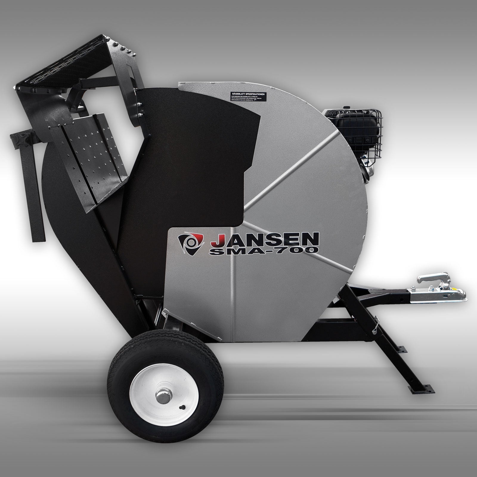 Wippsäge, Brennholzsäge Jansen SMA-700, 700 mm Blatt, Batteriestarter