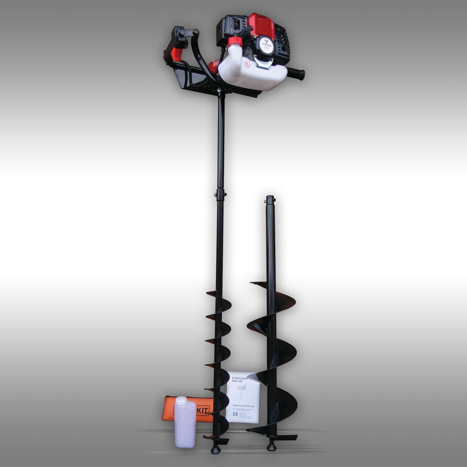 Erdbohrgerät Einmann Jansen EBG-100, 100+200mm Bohrer, 3 PS, Bohrgerät