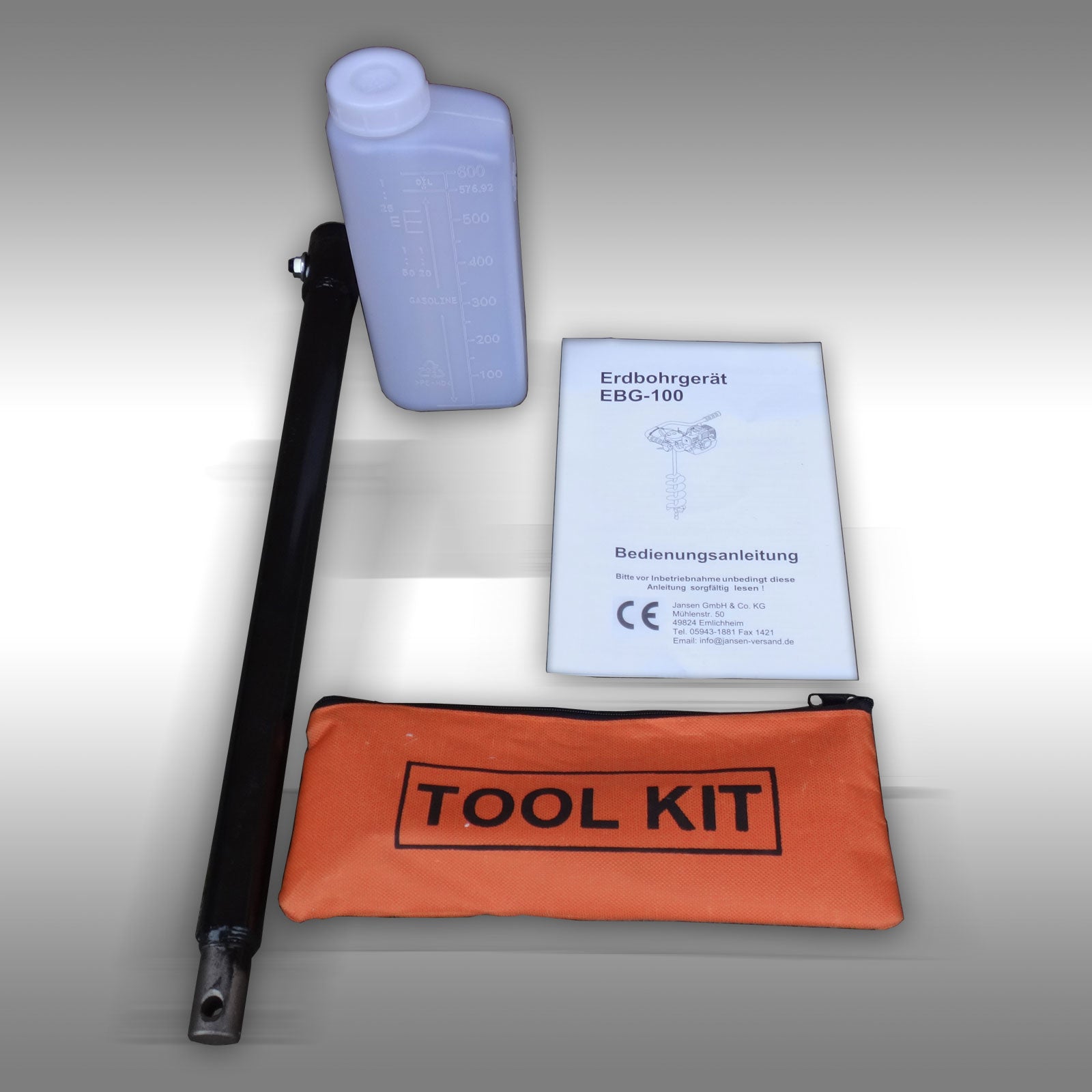 Erdbohrgerät Einmann Jansen EBG-100, 100+200mm Bohrer, 3 PS, Bohrgerät
