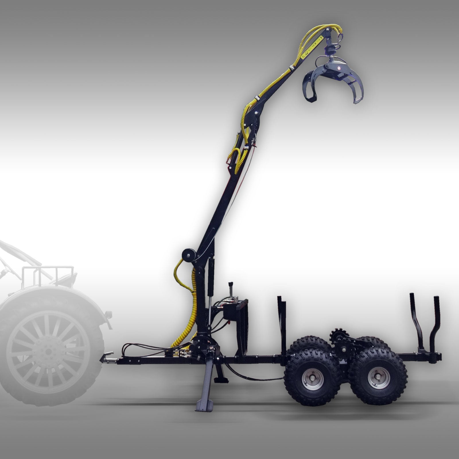 Holzrückewagen Jansen HRW-15, Holzanhänger mit Ladekran