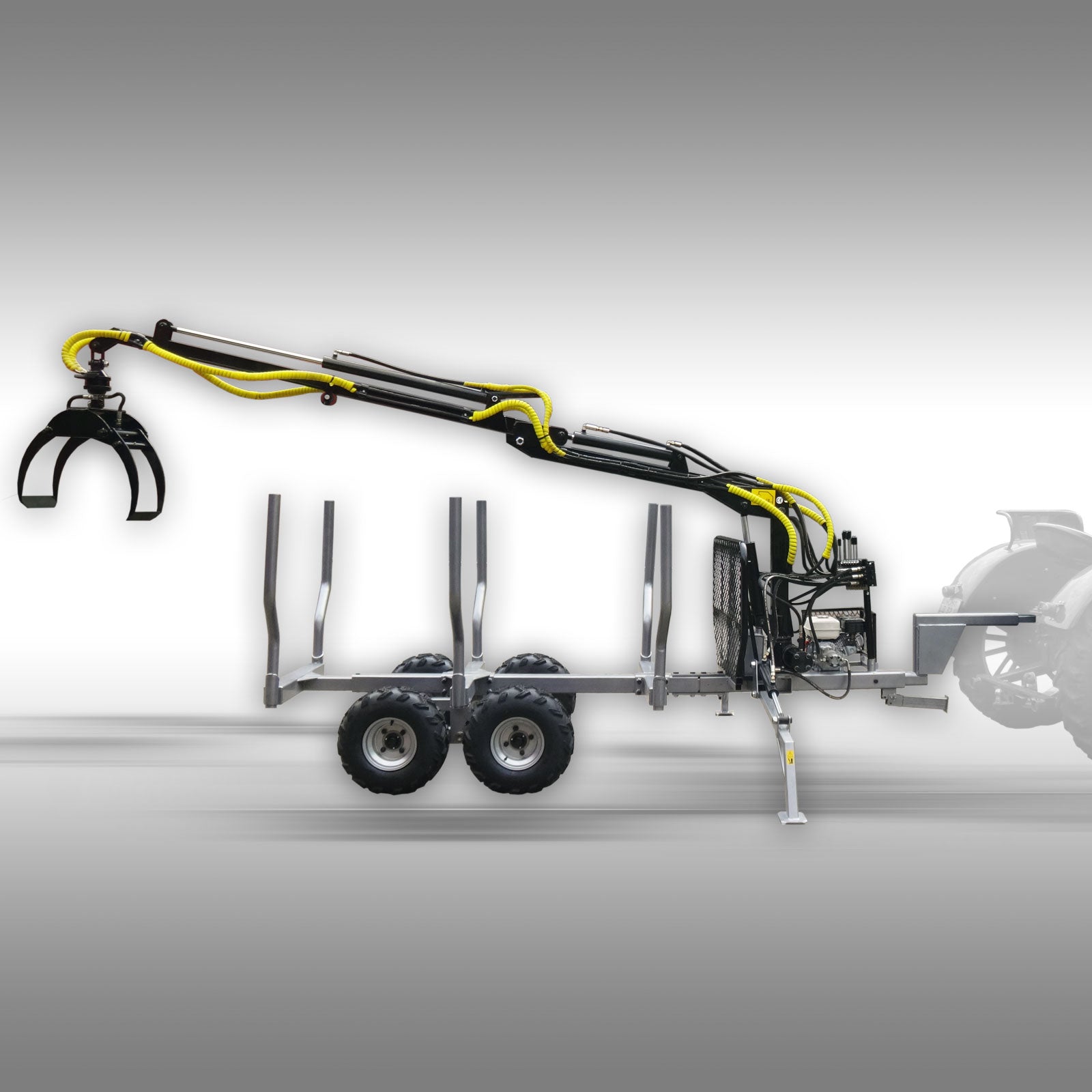 Holzrückewagen Jansen HRW-30, Holzanhänger mit Ladekran