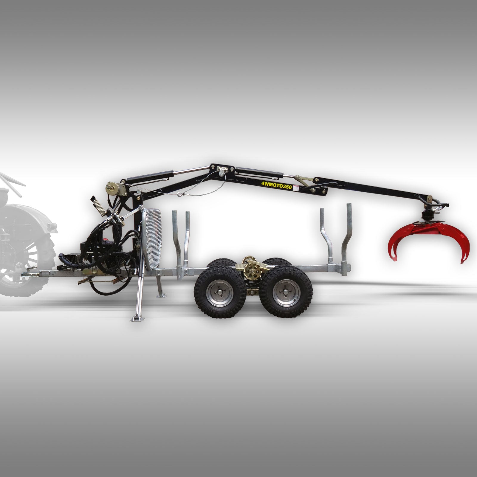 Holzrückewagen Jansen HRW-15pro, verzinkt, Holzanhänger mit Ladekran