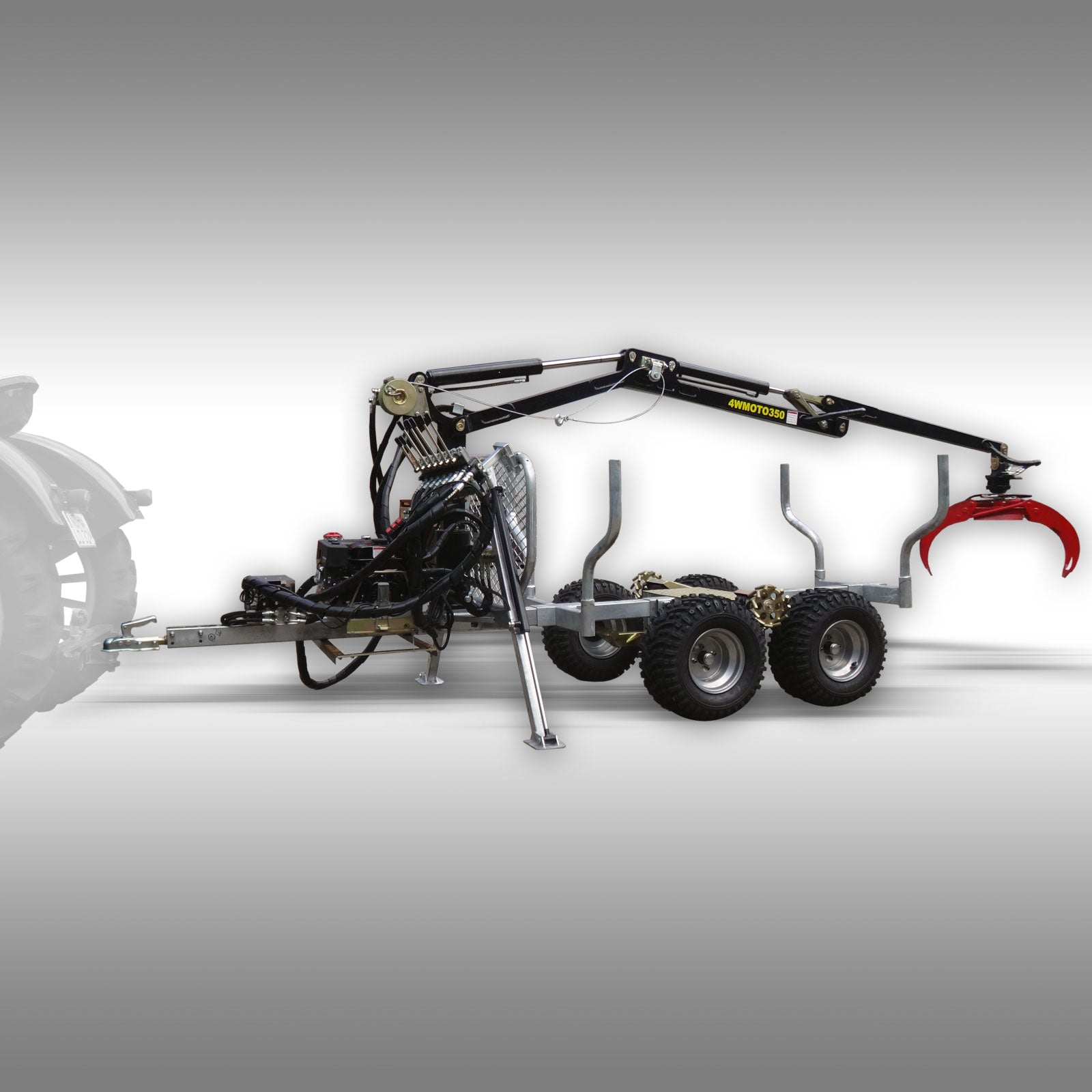 Holzrückewagen Jansen HRW-15pro, verzinkt, Holzanhänger mit Ladekran