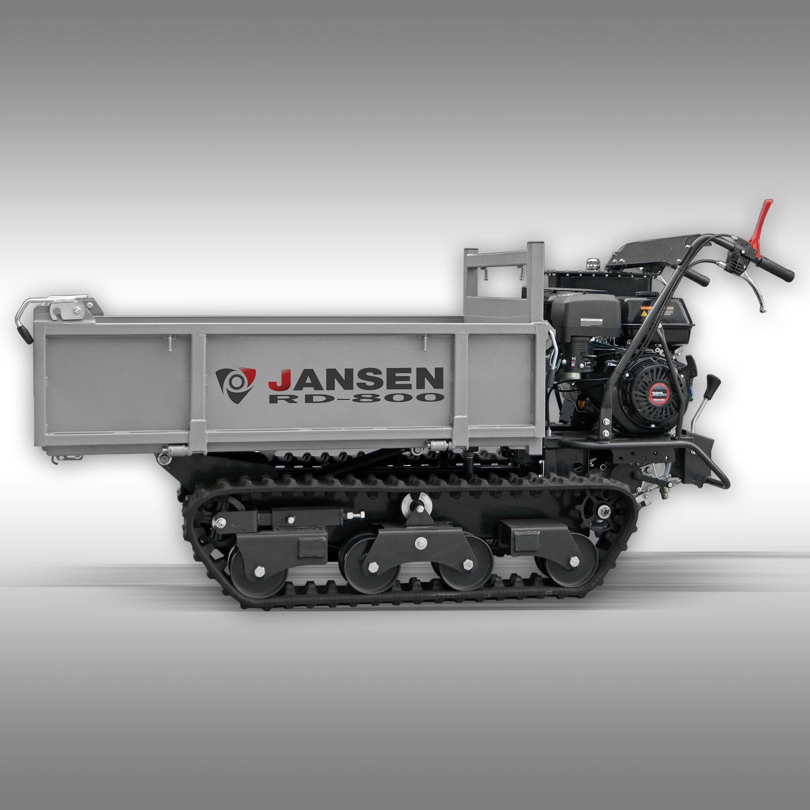 Raupendumper Jansen RD-800, hydr. Mulde,Flachmulde,15 PS, Kettendumper