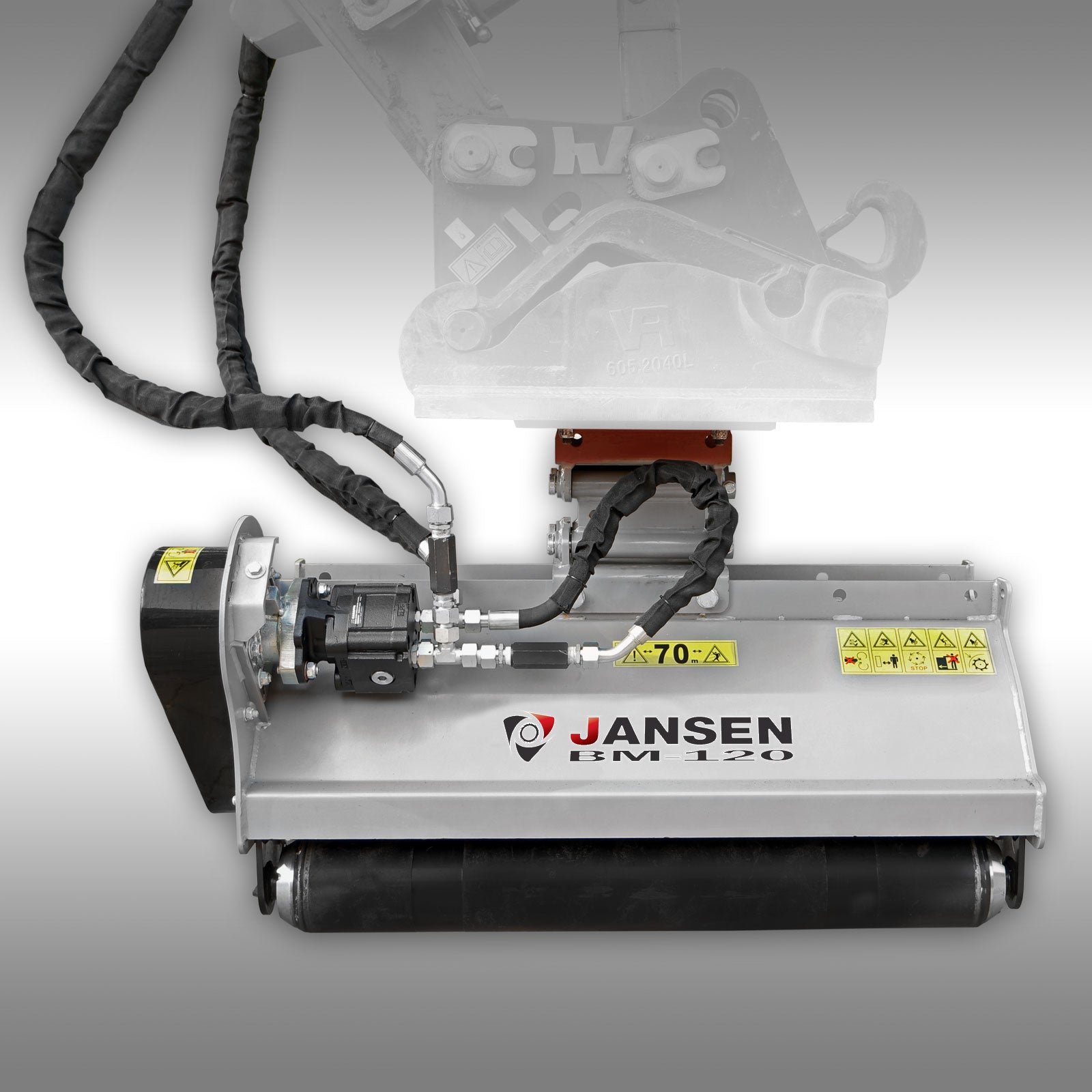 Baggermulcher Jansen BM-120, hydraulisch, Minibagger, Schlegelmulcher