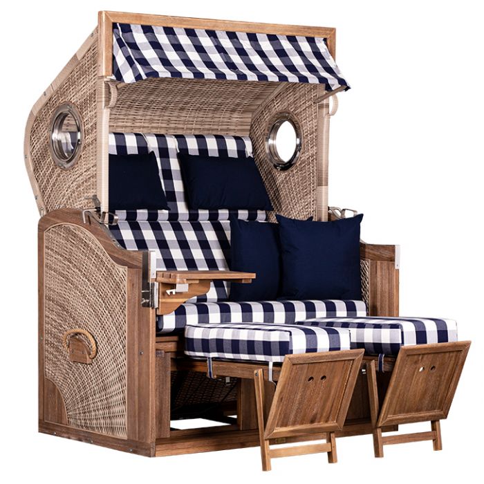 deVries Strandkorb TRENDY PURE Greenline 175XL PE ant. wh. Des. 743