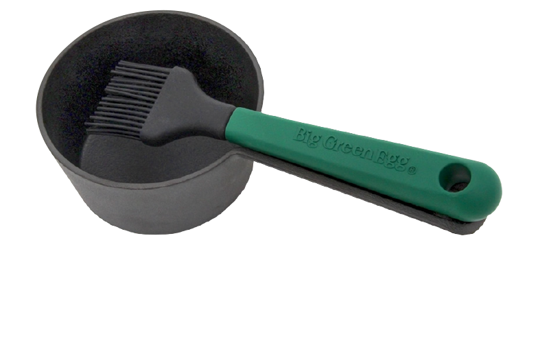 Big Green Egg Soßentopf aus Gusseisen mit Streichpinsel