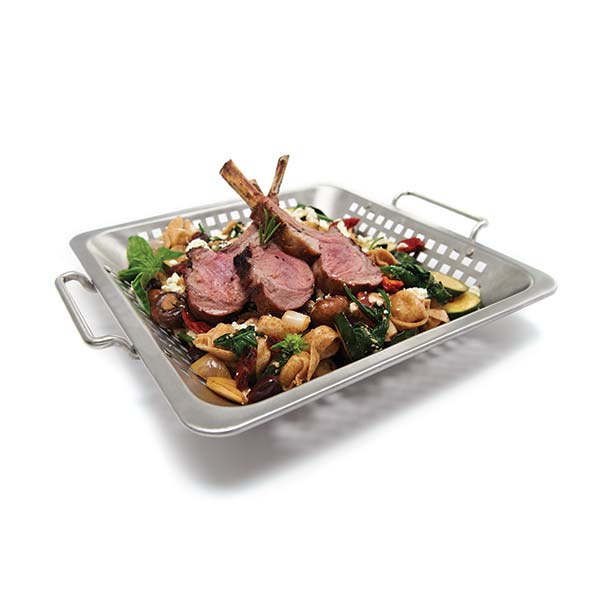 Broil King Gemüse Grillkorb Edelstahl / 30,5 x 30,5 x 5 cm