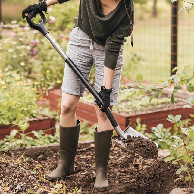 Fiskars Ergonomic Gärtnerspaten spitz, grau