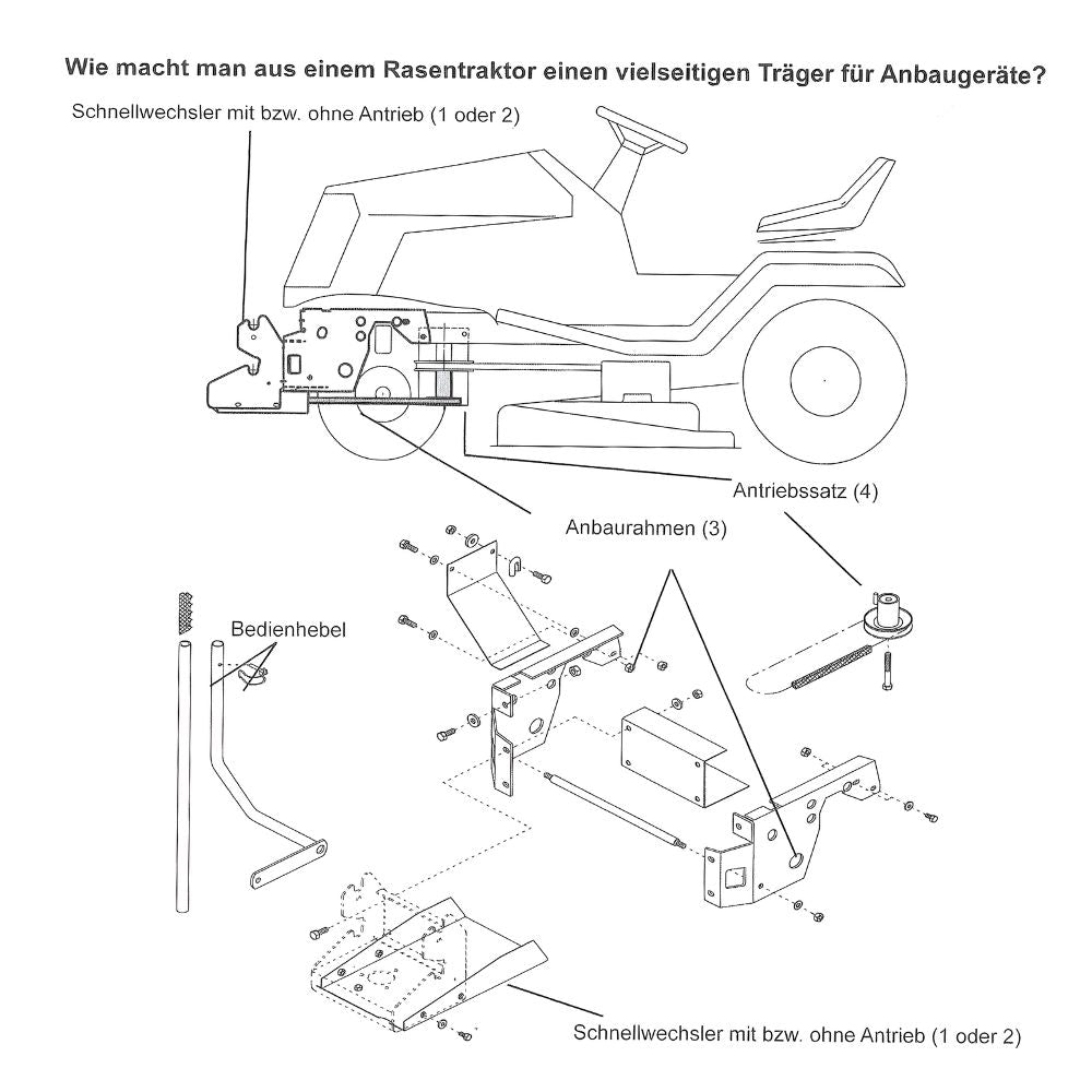 Tielbürger Rasentraktor Schnellwechsler mit Antrieb