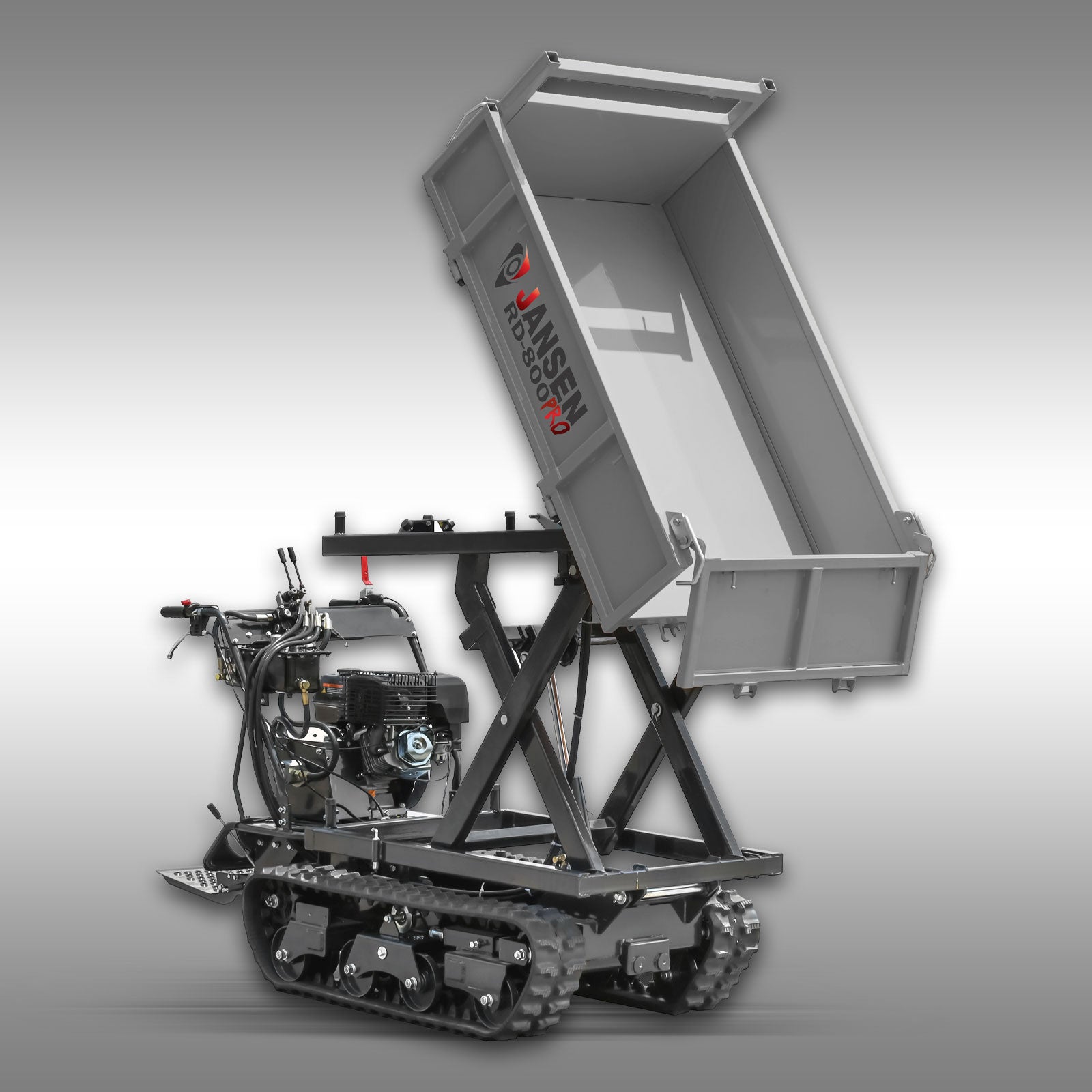 Raupendumper Jansen RD-800pro, hydraulisch, Hochkippsystem,13 PS, Kettendumper