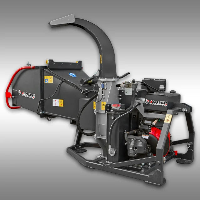 Jansen GTS-5000H Gartenschredder Benzinbetriebener Profi-Häcksler mit hydraulischem Einzug, HONDA GX690H & Anti-Stress-Funktion