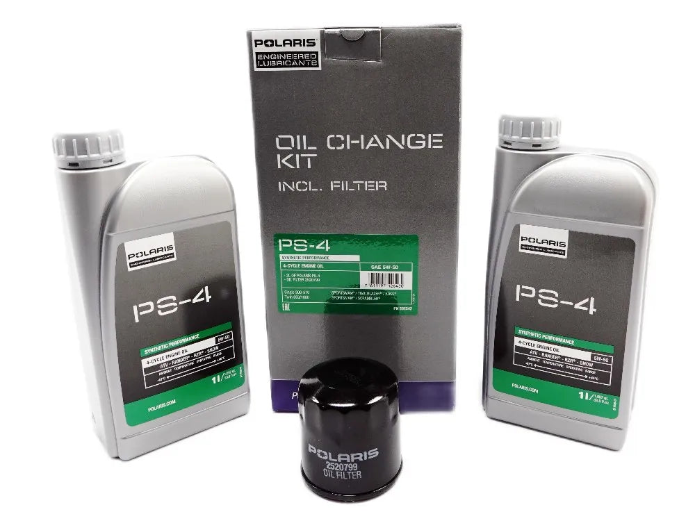 Polaris Ölwechselkit Sportsman / Scrambler - 2x PS-4 Motoröl 1 Liter + Ölfilter