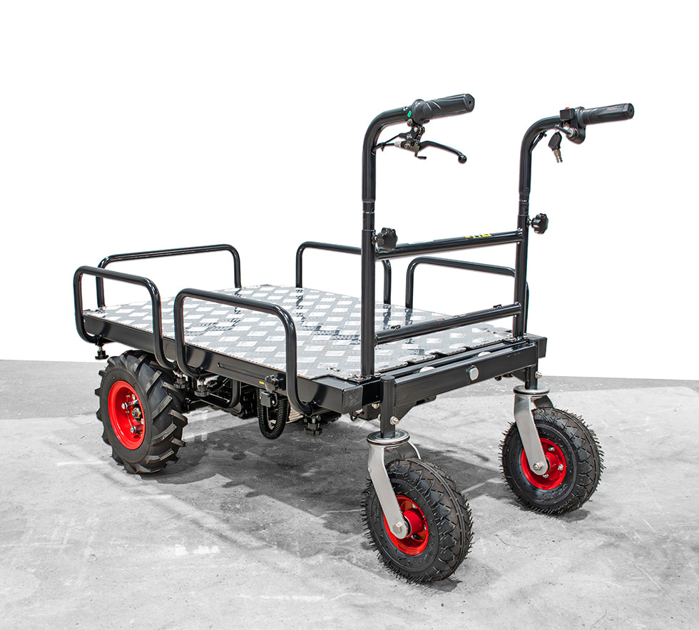 Wematik elektrische Schubkarre Edmonton Plus mit Rückwärtsgang, Motorschubkarre, Transportkarre