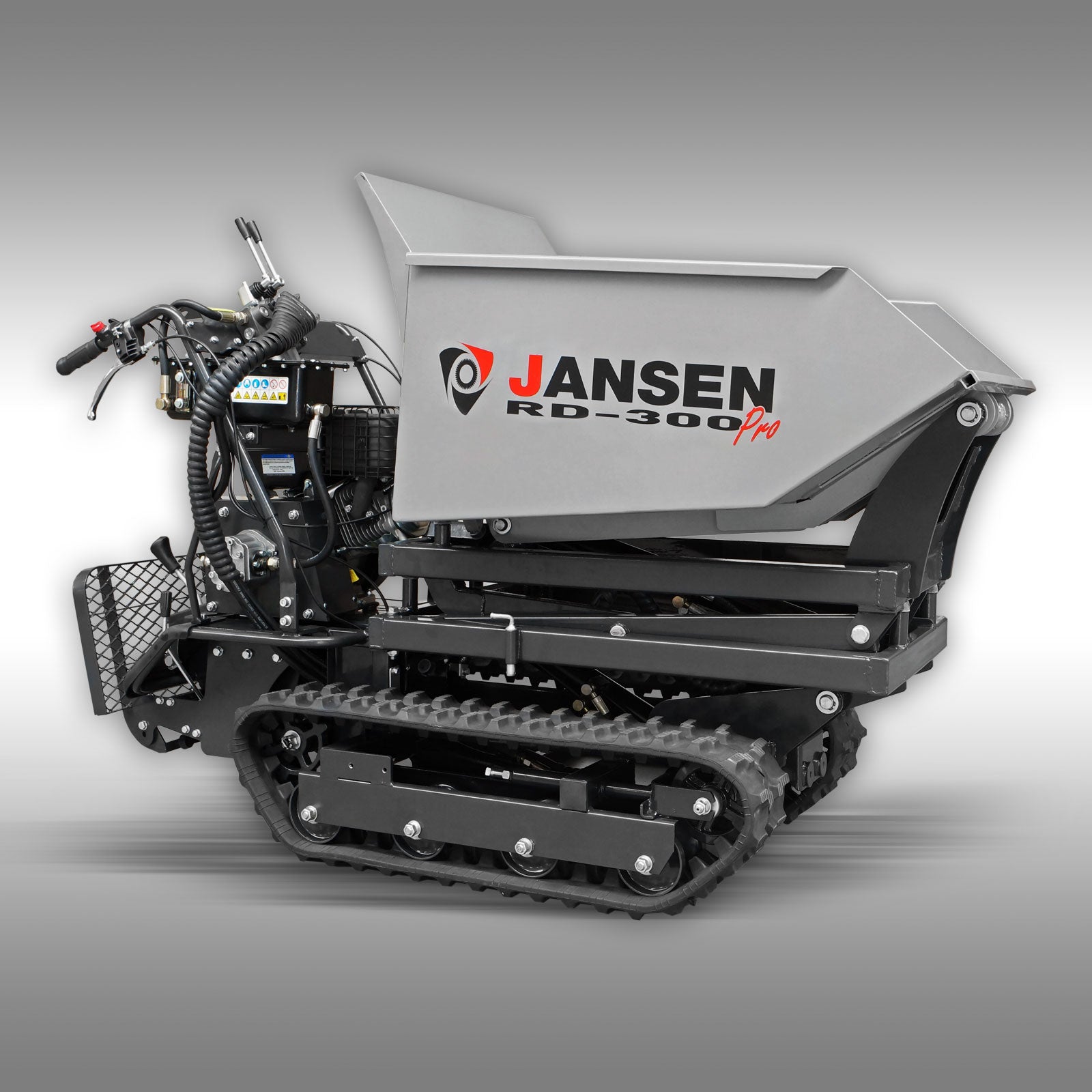 Raupendumper Jansen RD-300pro, hydraulische Mulde mit Hochkippsystem