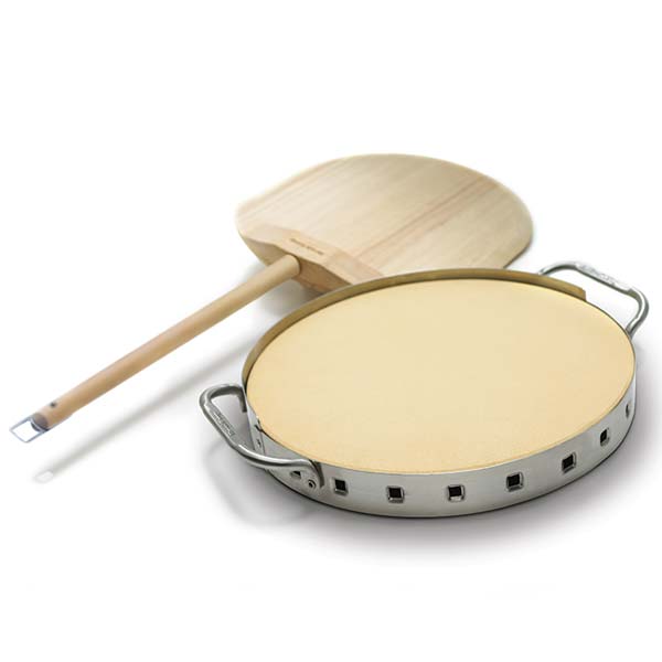 Broil King Pizzastein Set mit Gestell und Pizzaschieber